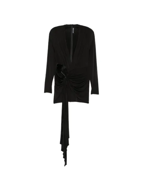 David Koma embellished draped mini dress Black SS26DK46D