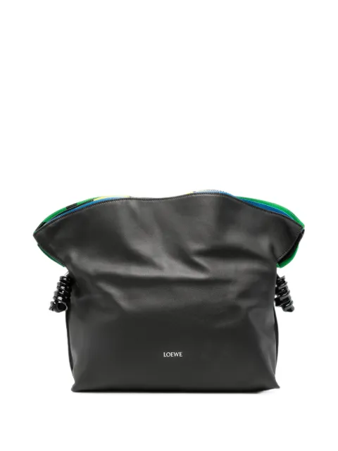 LOEWE medium Millefeuille Flamenco clutch in nappa calfskin Black A411FC1XEW