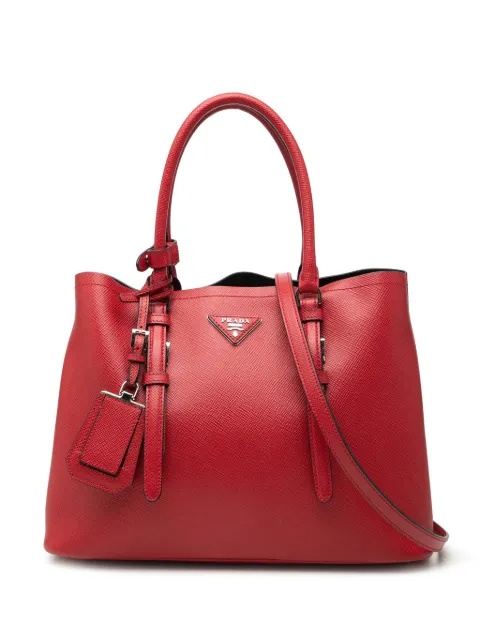 Prada Pre-Owned 2013-2026 Medium Saffiano Cuir Double Handle satchel Red Z6ZGT1VXVZQ170TJ