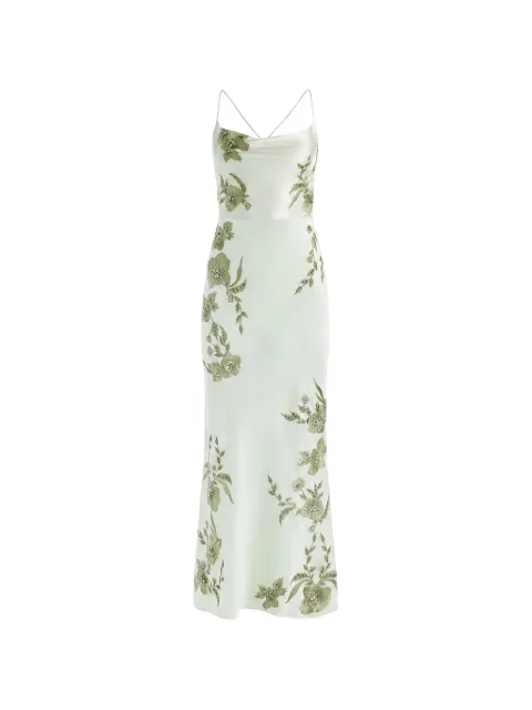 alice + olivia Montana floral-embroidered gown Green CC606E04538