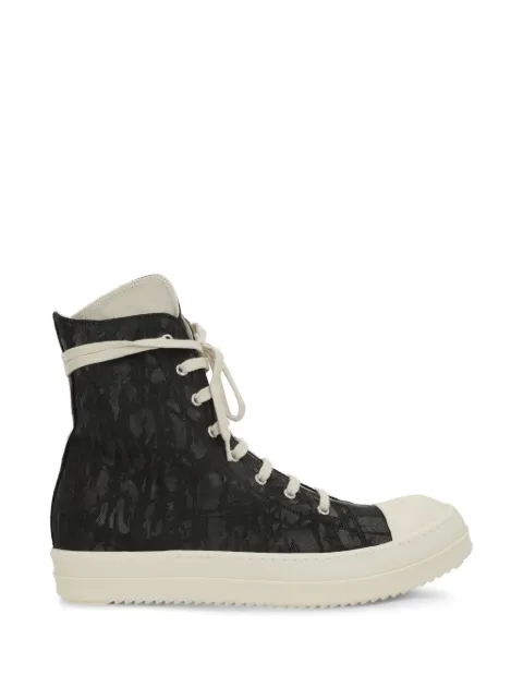 Rick Owens DRKSHDW coated high-top sneakers Black DU02F6800BMC