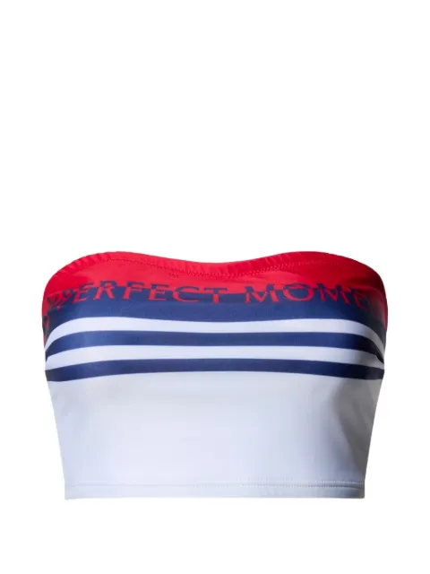 Perfect Moment stripe bikini top White W3001410