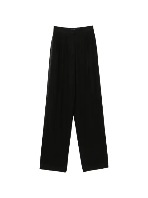 TOM FORD satin-trimmed pleated trousers Black PAW709FAX1804