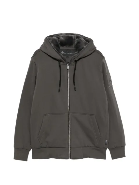 Moose Knuckles Bunny logo-patch hoodie Grey M32MS600