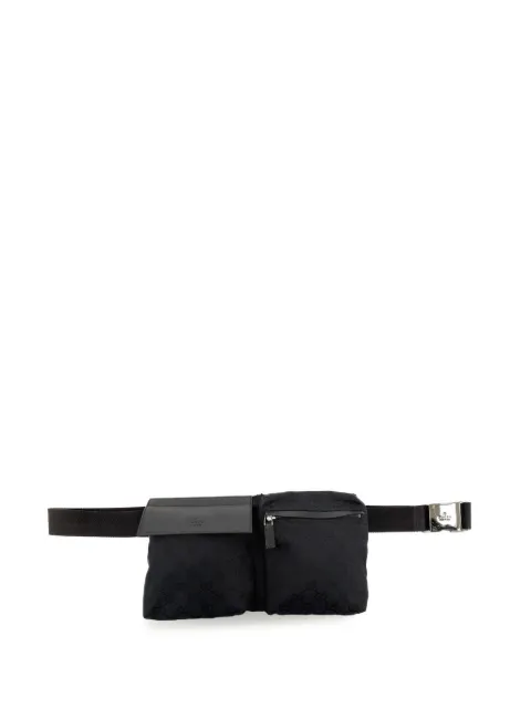 Gucci Pre-Owned 2000-2015 GG Canvas Double Pocket belt bag Black K4HALZFG8G6WAZMA