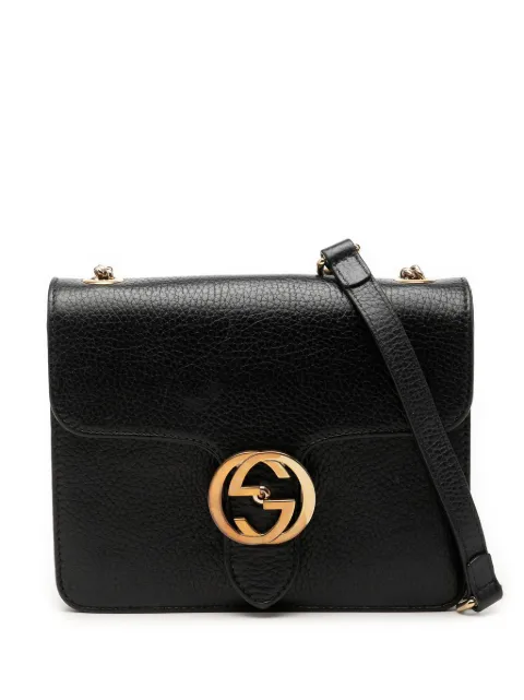 Gucci Pre-Owned 2016-2026 Small Dollar Calfskin Interlocking G crossbody bag Black HUT43I5OCC26MTTW