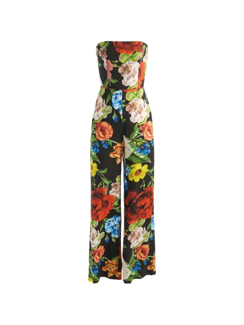 alice + olivia Beatriz floral-print strapless jumpsuit Black CC605P87803