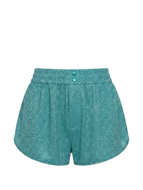 Oséree Lumière elasticated-waist shorts Green LRF235LUREX