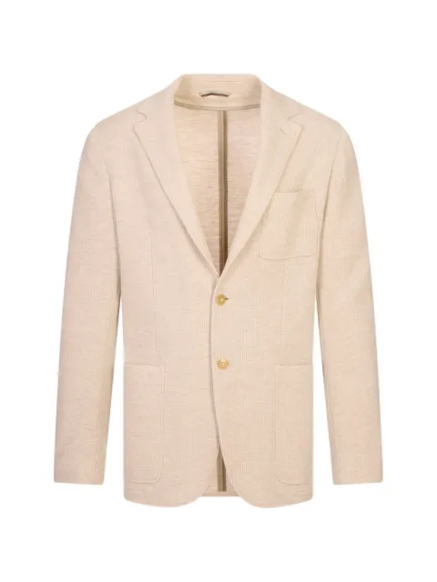 Canali textured single-breasted blazer Neutrals J0147JX02169