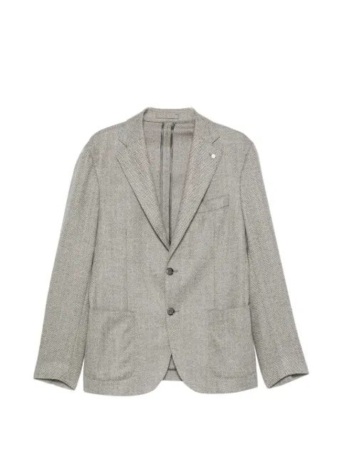 Luigi Bianchi herringbone-pattern single-breasted blazer Grey 2683626261