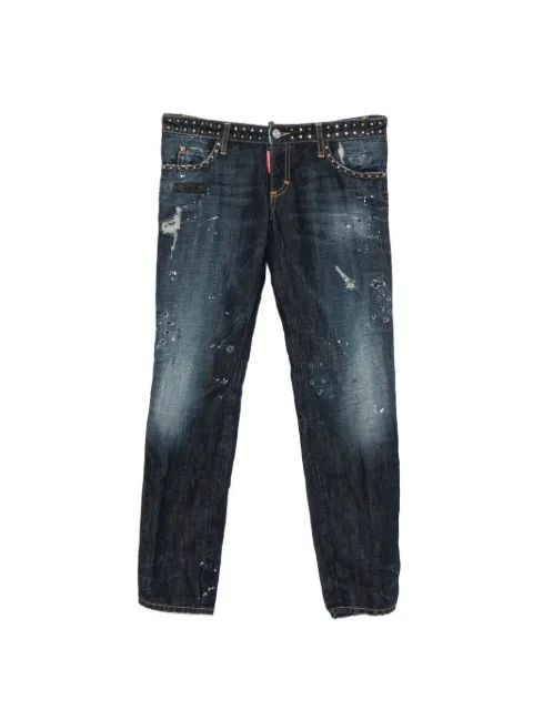 DSQUARED2 2000s stud-embellished distressed-effect jeans Blue DS250CFR