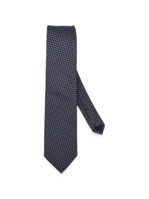 Pal Zileri geometric-pattern silk tie Blue 9D300V10UT835