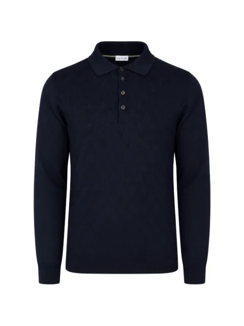 Pal Zileri long-sleeve wool polo shirt Blue 9D3M0U301UM710