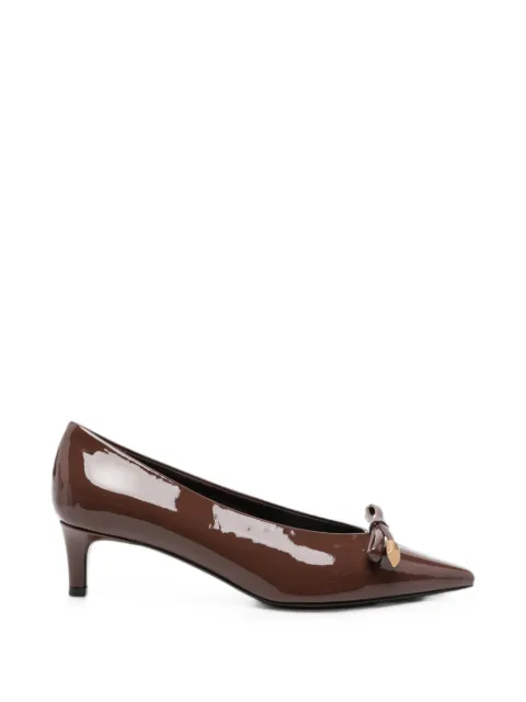 Roberto Festa bow-detail patent-finish leather heeled pumps Brown ORLALACKCHOCOLAT