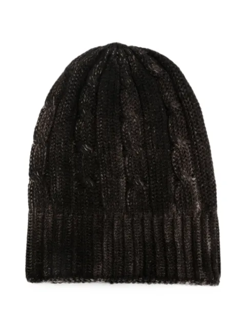 Avant Toi cable-knit ribbed-trim beanie hat Brown 226WA1045CASVH