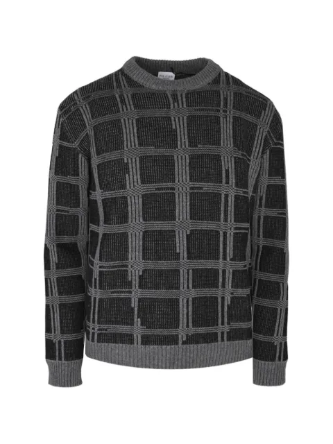 Pal Zileri checked intarsia-knit sweater Black 9D3M0F300UM726