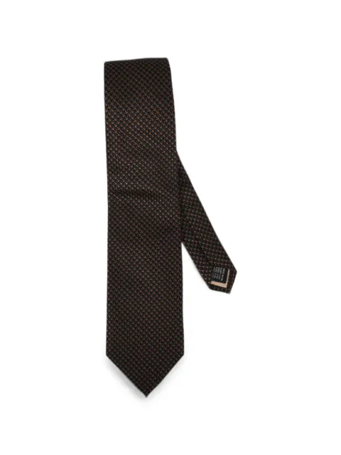 Pal Zileri micro-checked silk tie Brown 9D300V10UT821