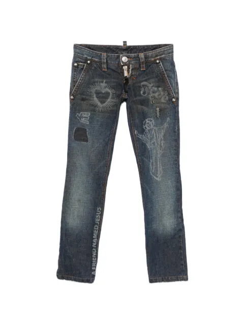 DSQUARED2 2000s graphic-print jeans Blue DS250CFP