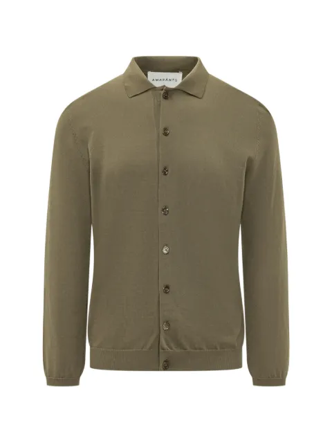 AMARANTO button-up shirt-collar cardigan Green B9AB0052