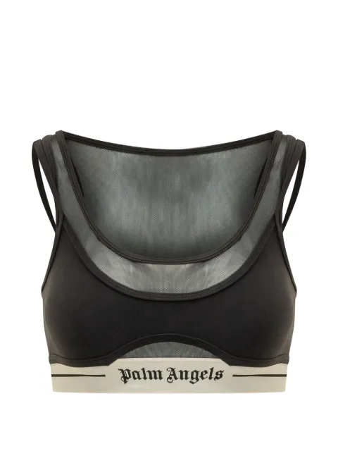 Palm Angels Logo Mix Layer Active Top Black PAWVO02F26FB01100A