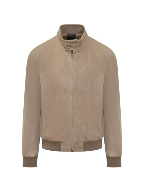 GIOCASTA suede-finish high-neck jacket Neutrals 2465SUEDE