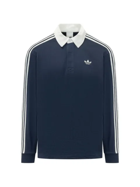 adidas 3-Stripes rugby long-sleeve polo Blue KE3574
