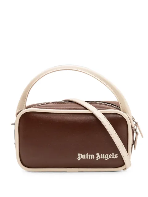 Palm Angels logo crossbody bag Brown PAWNQ01F26FB01