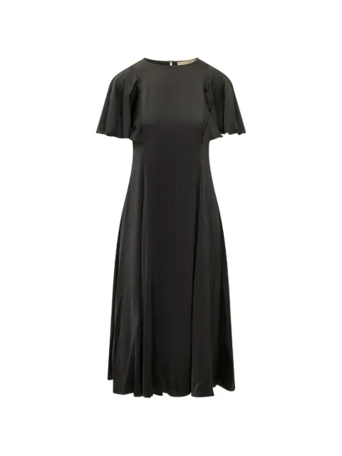 Michael Michael Kors cape-sleeve satin midi dress Black MT683KYAYJ