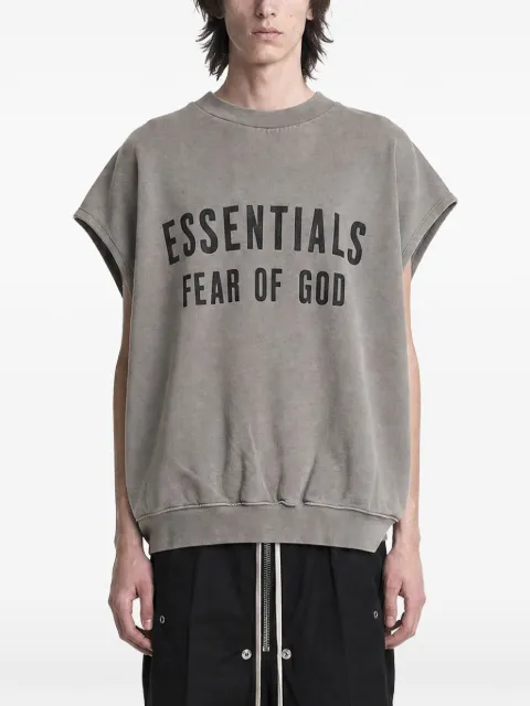 FEAR OF GOD ESSENTIALS Relaxed fleece cutoff sweatshirt Grey RW00293
