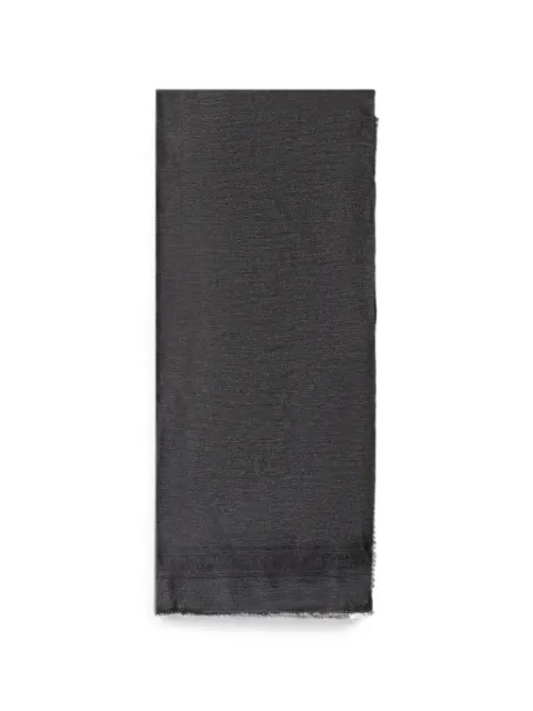 Emporio Armani logo-jacquard frayed scarf Grey EW004940AF26959