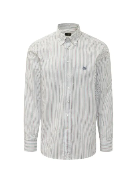 ETRO Roma logo-embroidered striped shirt White MRIB000499TR51C