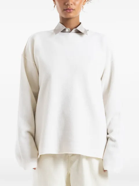 Sofie D'hoore crew-neck drop-shoulder wool sweater White W26MILESYCOM01