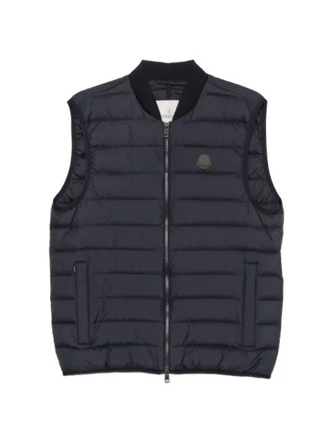 Moncler quilted logo-patch gilet Blue L20911A00101597X2
