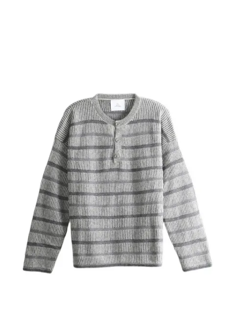 The Elder Statesman striped button-neck sweater Grey 260319