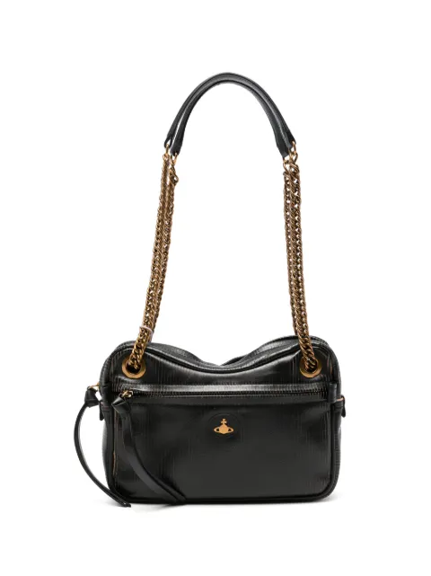 Vivienne Westwood medium Dolce Orb-plaque chain-strap tote bag Black 46020018WL00EN