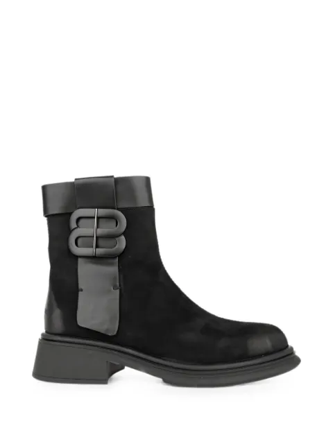 LINDA BAUMANN buckle-detail panelled ankle boots Black 6044252061