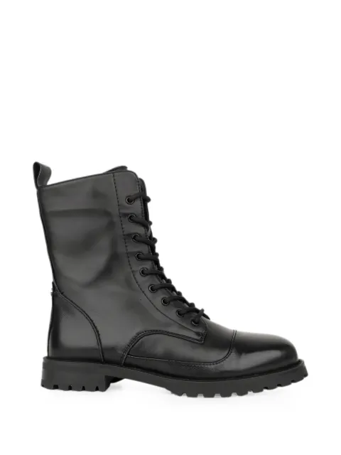 LINDA BAUMANN lace-up leather combat boots Black 6044252068