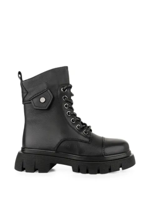 LINDA BAUMANN lace-up lug-sole ankle boots Black 6044252084