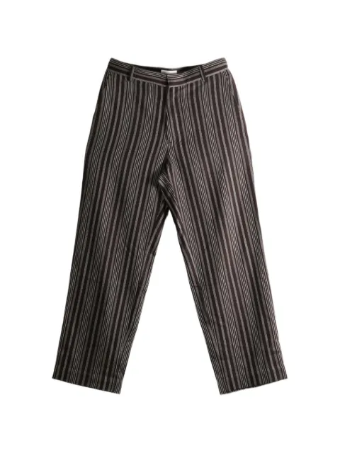 The Elder Statesman striped straight-leg trousers Brown 260401