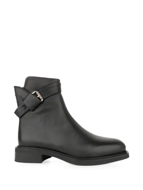 LINDA BAUMANN buckle-strap leather ankle boots Black 6044252081