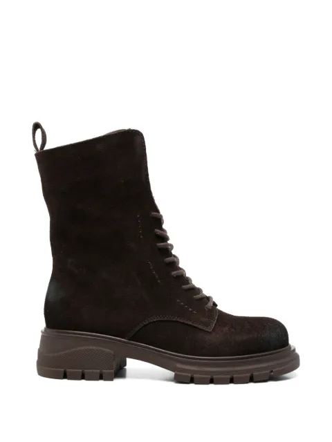 LINDA BAUMANN buckle-detail lace-up boots Brown 6044252073