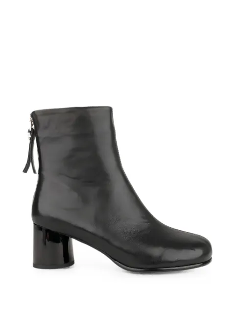 LINDA BAUMANN leather rear-zip ankle boots Black 6044252096