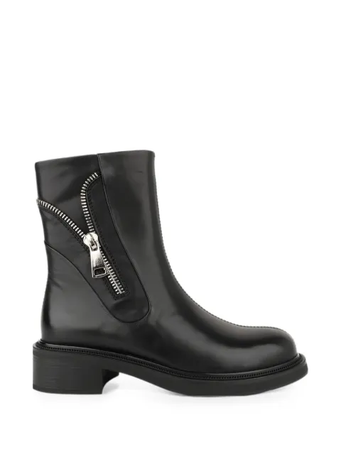 LINDA BAUMANN zip-detail leather boots Black 6044252079
