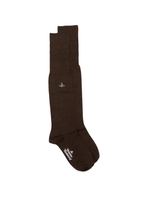 Vivienne Westwood Orb-embroidered socks Brown 81040002K0025