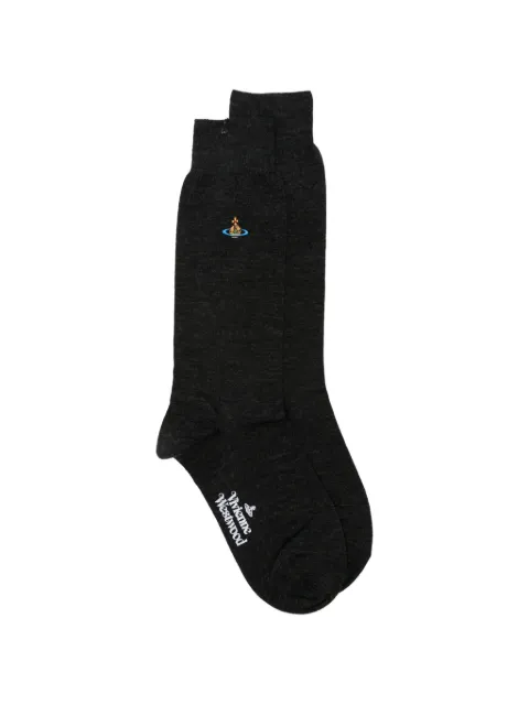 Vivienne Westwood Orb-embroidered socks Grey 81040001K0025