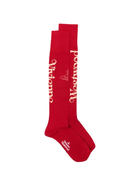 Vivienne Westwood logo-print Orb-motif socks Red 81040002K007Q