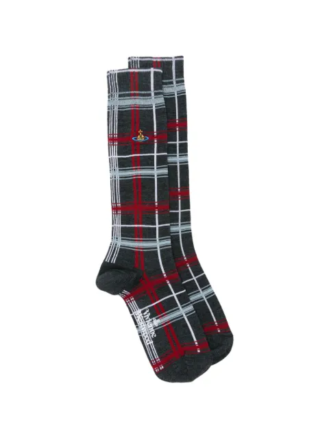 Vivienne Westwood Orb tartan socks Grey 81040001K008P