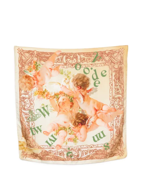 Vivienne Westwood cherub-print square-shape scarf Neutrals 81030034W01MG