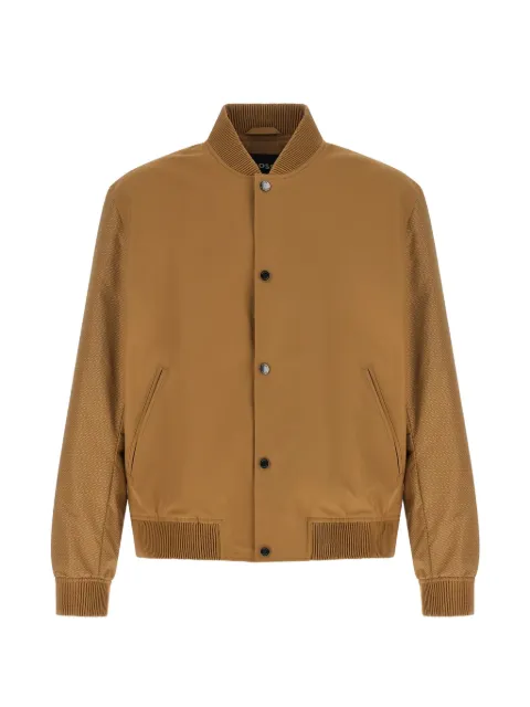 BOSS water-repellent jacket with monogram-pattern sleeves Neutrals 50564412