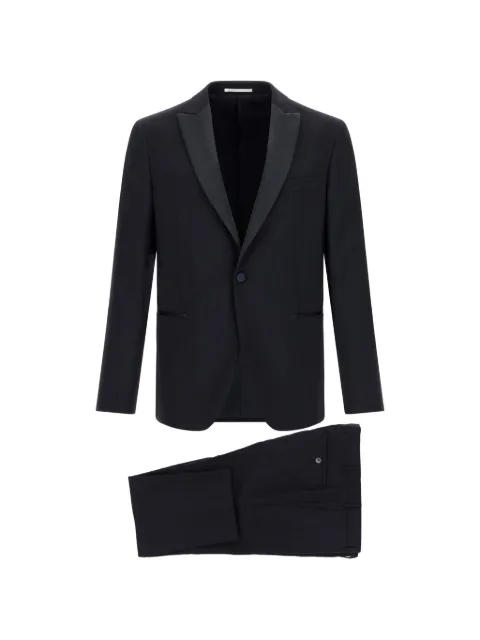 Pal Zileri satin-trim peak-lapel suit Black 9DJ3705SE2XA00217